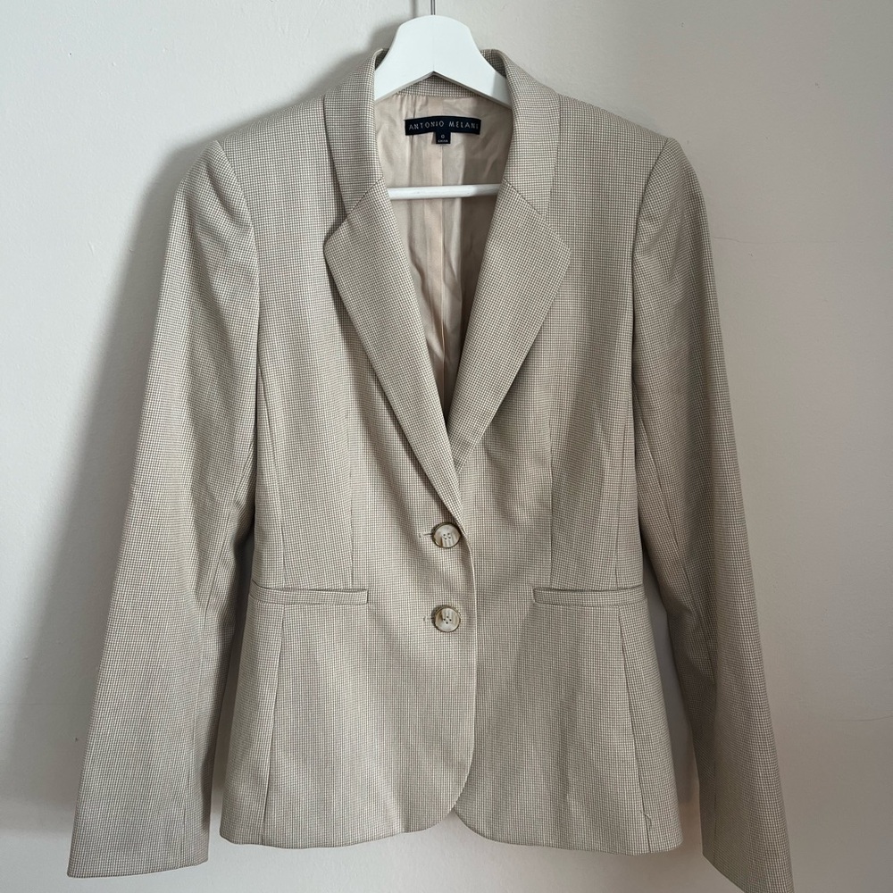 ANTONIO MELANI Cream Blazer Tailored Business Essential